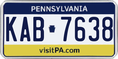 PA license plate KAB7638