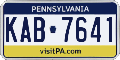PA license plate KAB7641