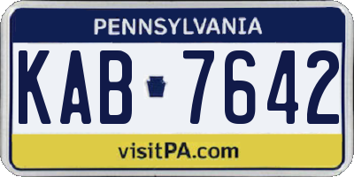 PA license plate KAB7642