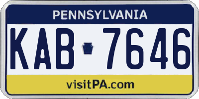 PA license plate KAB7646