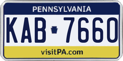 PA license plate KAB7660