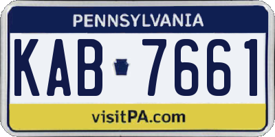 PA license plate KAB7661