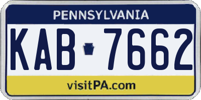 PA license plate KAB7662