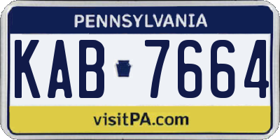 PA license plate KAB7664