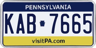 PA license plate KAB7665
