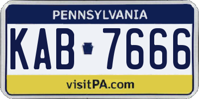 PA license plate KAB7666
