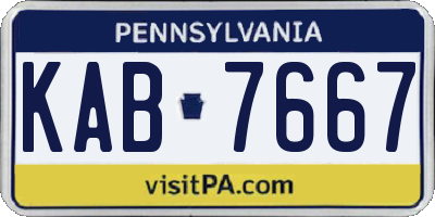PA license plate KAB7667