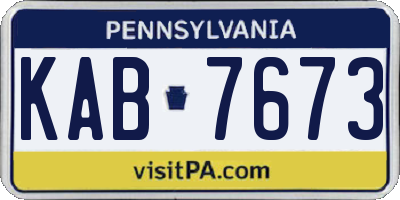 PA license plate KAB7673