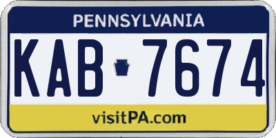 PA license plate KAB7674