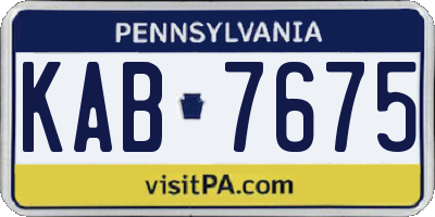 PA license plate KAB7675