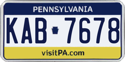 PA license plate KAB7678