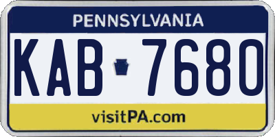 PA license plate KAB7680