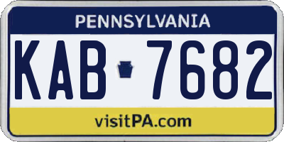 PA license plate KAB7682