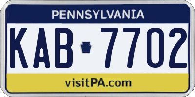 PA license plate KAB7702