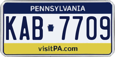 PA license plate KAB7709