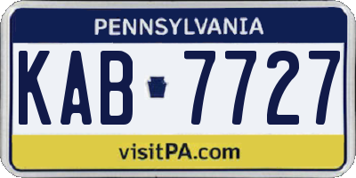 PA license plate KAB7727