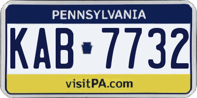 PA license plate KAB7732