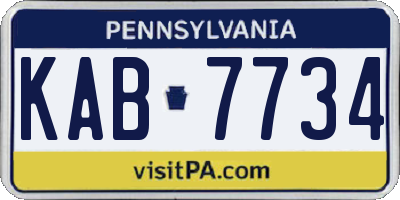 PA license plate KAB7734
