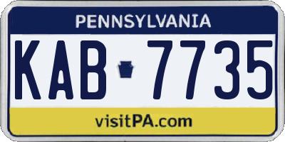 PA license plate KAB7735