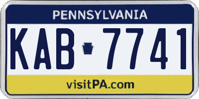 PA license plate KAB7741