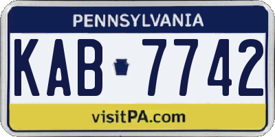 PA license plate KAB7742