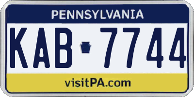 PA license plate KAB7744