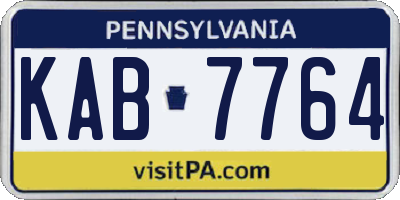 PA license plate KAB7764
