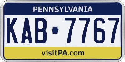 PA license plate KAB7767
