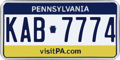 PA license plate KAB7774