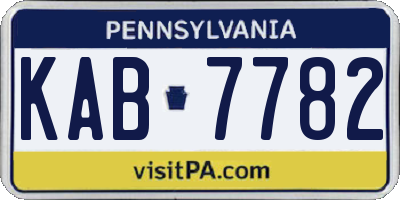 PA license plate KAB7782