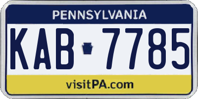 PA license plate KAB7785