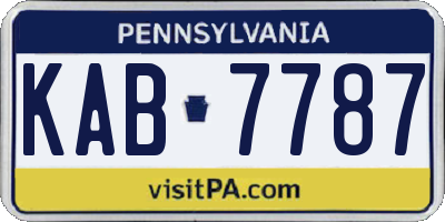PA license plate KAB7787