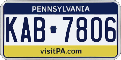 PA license plate KAB7806