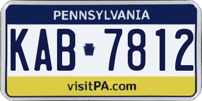 PA license plate KAB7812