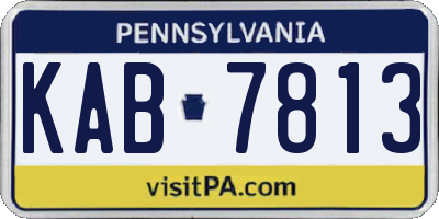 PA license plate KAB7813