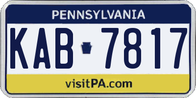PA license plate KAB7817