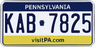PA license plate KAB7825