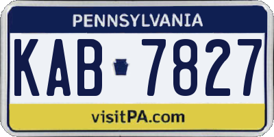 PA license plate KAB7827