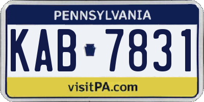 PA license plate KAB7831