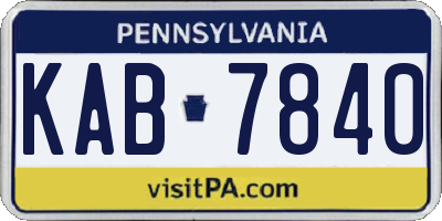 PA license plate KAB7840