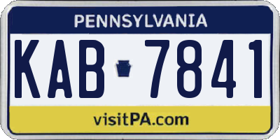 PA license plate KAB7841