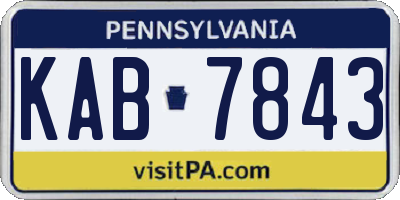 PA license plate KAB7843