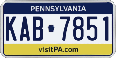 PA license plate KAB7851