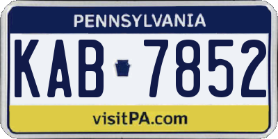 PA license plate KAB7852