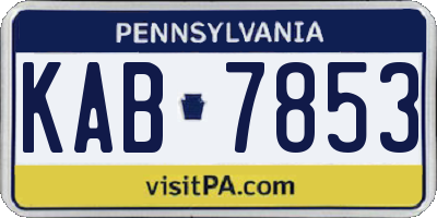 PA license plate KAB7853