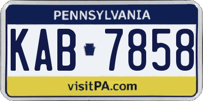 PA license plate KAB7858