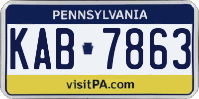 PA license plate KAB7863