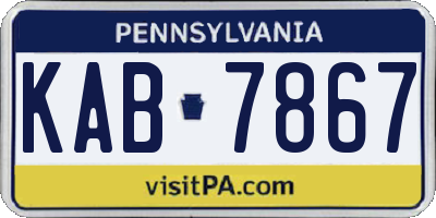 PA license plate KAB7867
