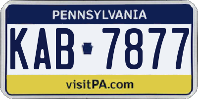 PA license plate KAB7877