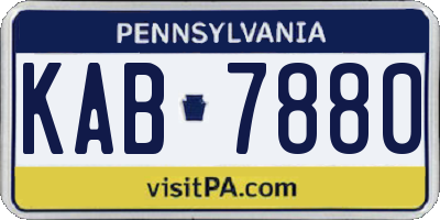 PA license plate KAB7880